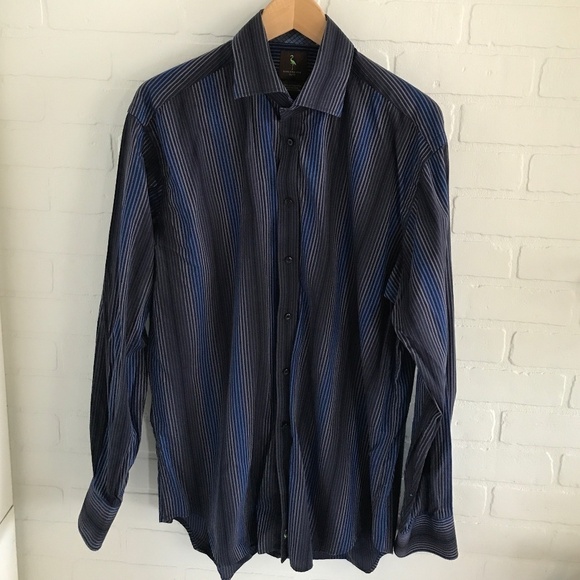 Taylorbyrd Men’s Button down shirt Black Blue Size XL - Picture 1 of 4